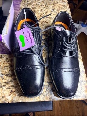 Kids Black Dress Shoes with Memory Foam Insole size 3